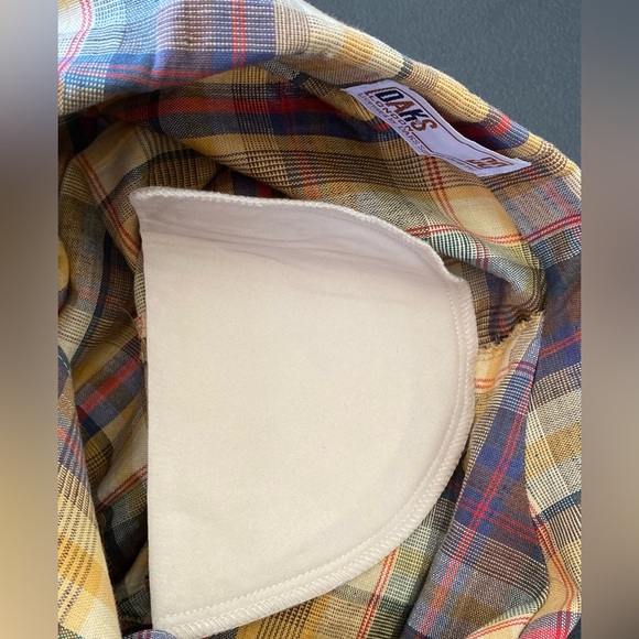 Vintage DAKS London Mustard Yellow Plaid Dress Medium - Picture 3 of 13